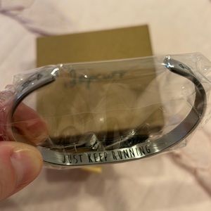 Just Keep Running Joycuff Silver Cuff Bracelet